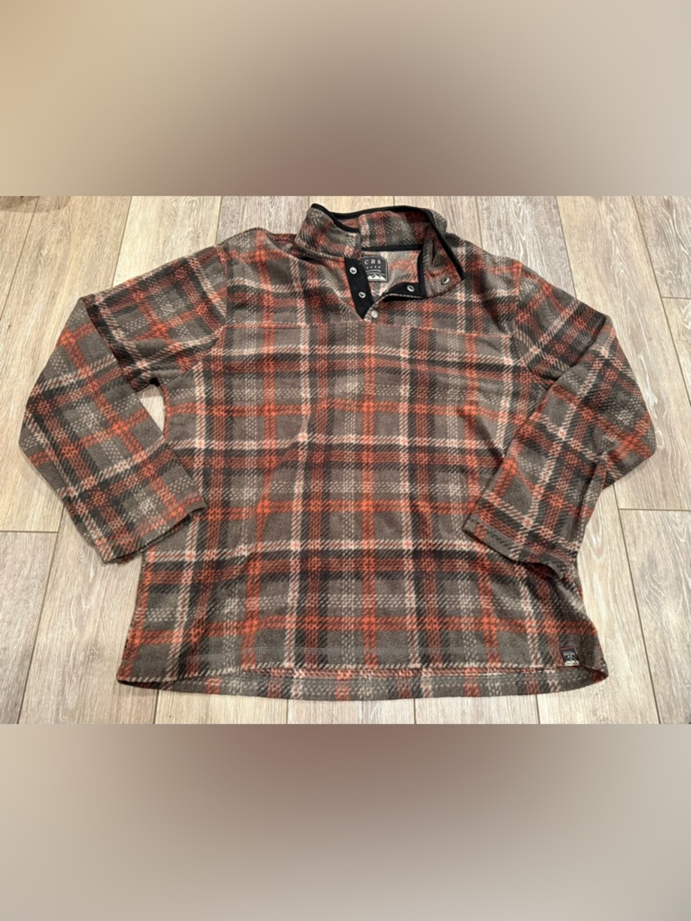 Brown Plaid Fleece Jacket
